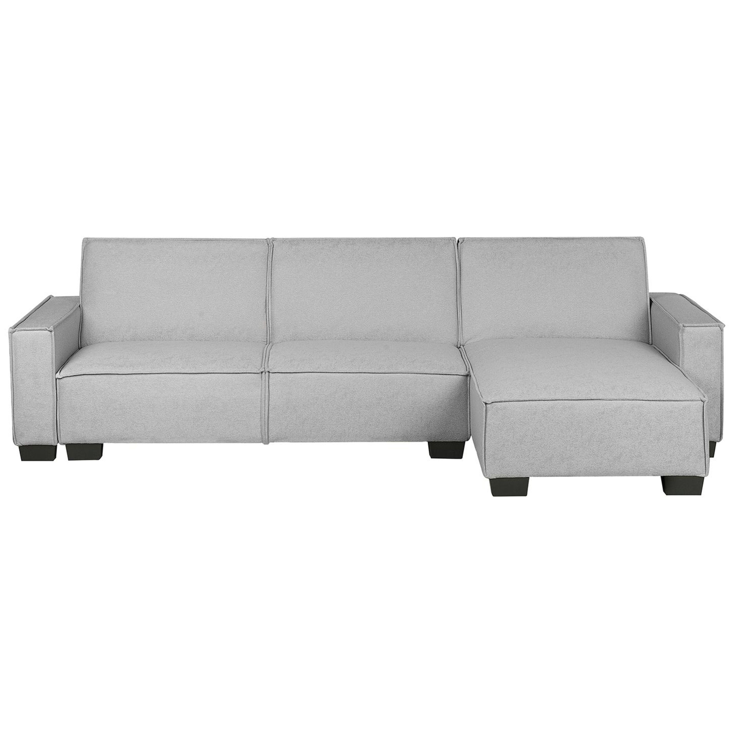 Hörnbäddsoffa 3-sits ROMEDAL Ljusgrå Vänstervänd