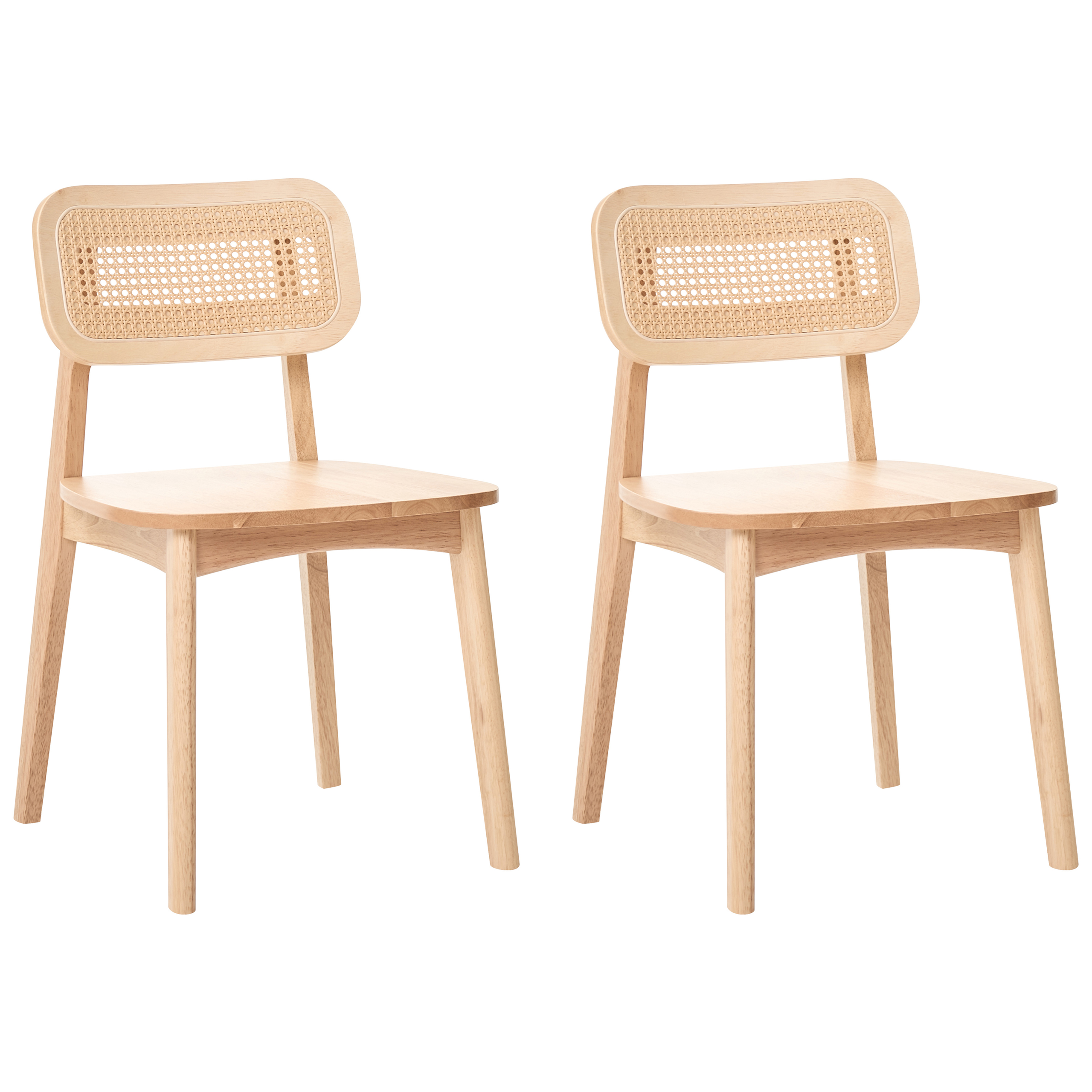 Set med 2 matstolar KENO Trä Ljusbrun