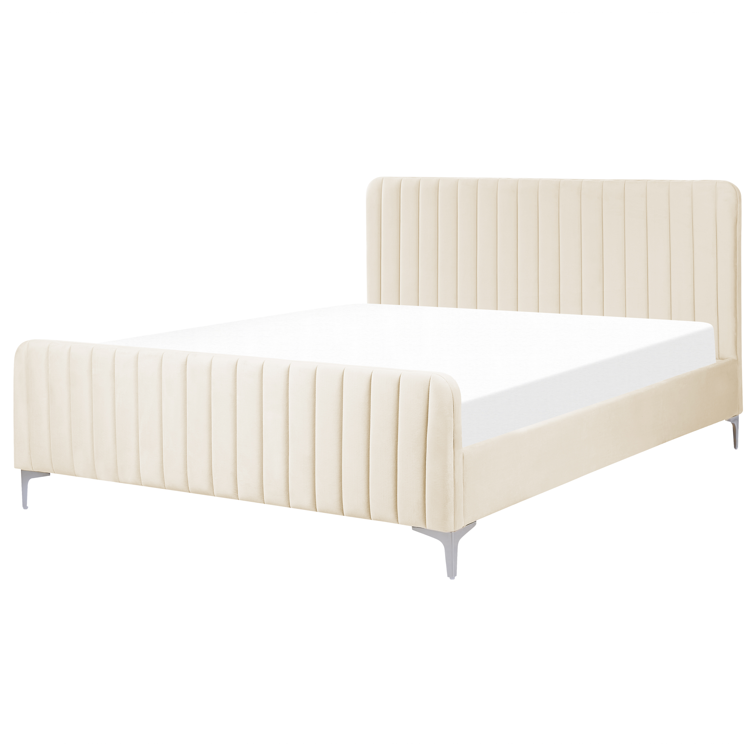 Säng med lamellram Sammet LUNAN 160 x 200 cm Ljusbeige