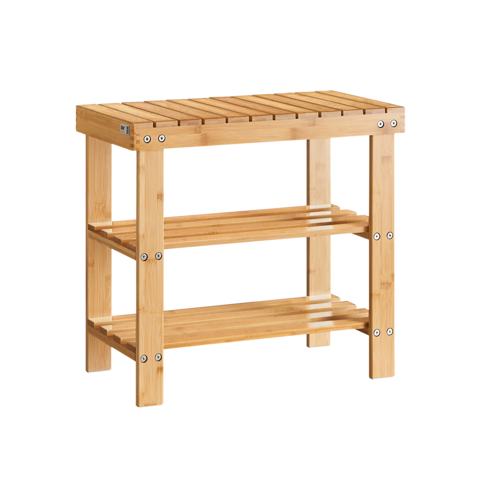 SoBuy FSR02-K-N skohylla, sittbänk, skobänk av högkvalitativ bambu med 2 års garanti, B50 cm