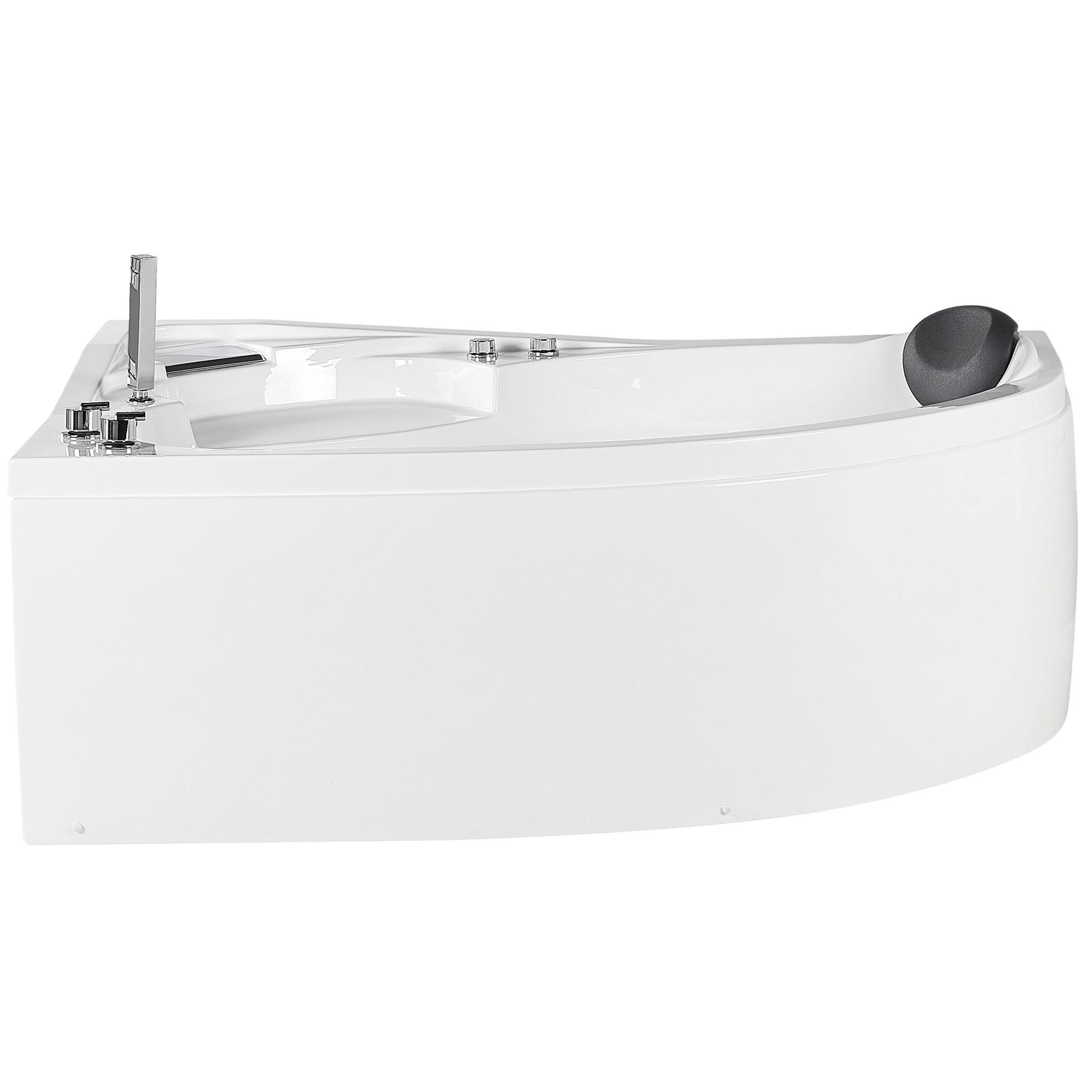 Hörnbubbelbadkar med LED NEIVA 1500 x 1000 mm Vit Högervänd