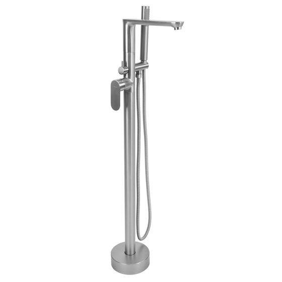 REA golvmonterad badkarsblandare Logan , Borstad nickel, 24x15x101,5cm