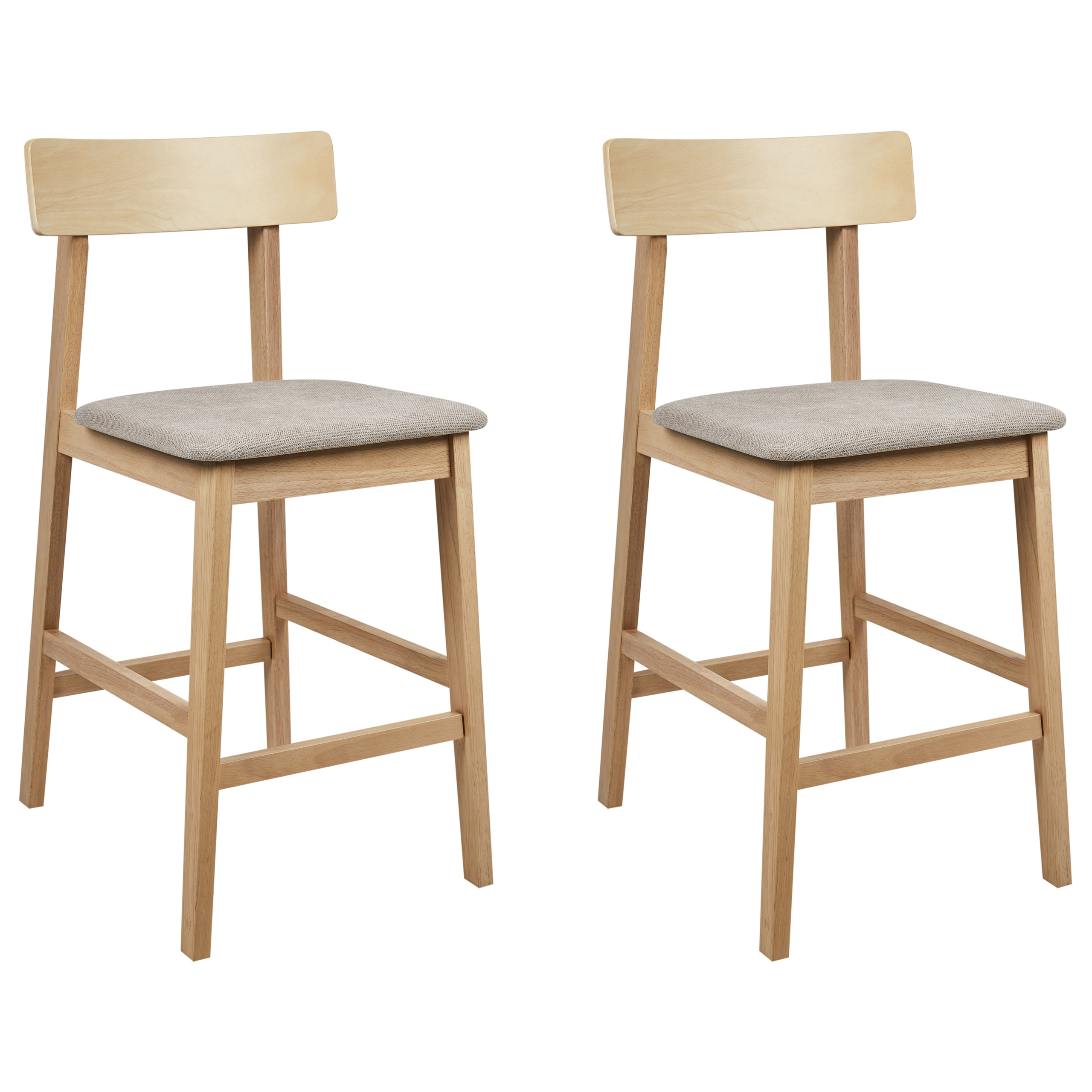 Set med 2 barstolar ISANTI Trä Ljusbrun/ Taupe