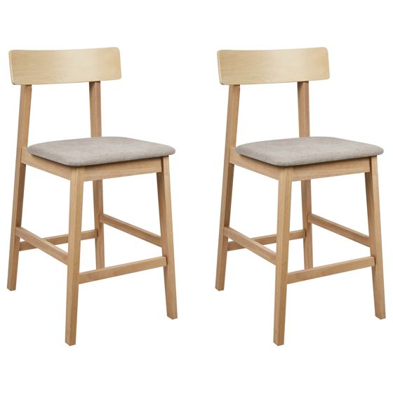 Set med 2 barstolar ISANTI Trä Ljusbrun/ Taupe