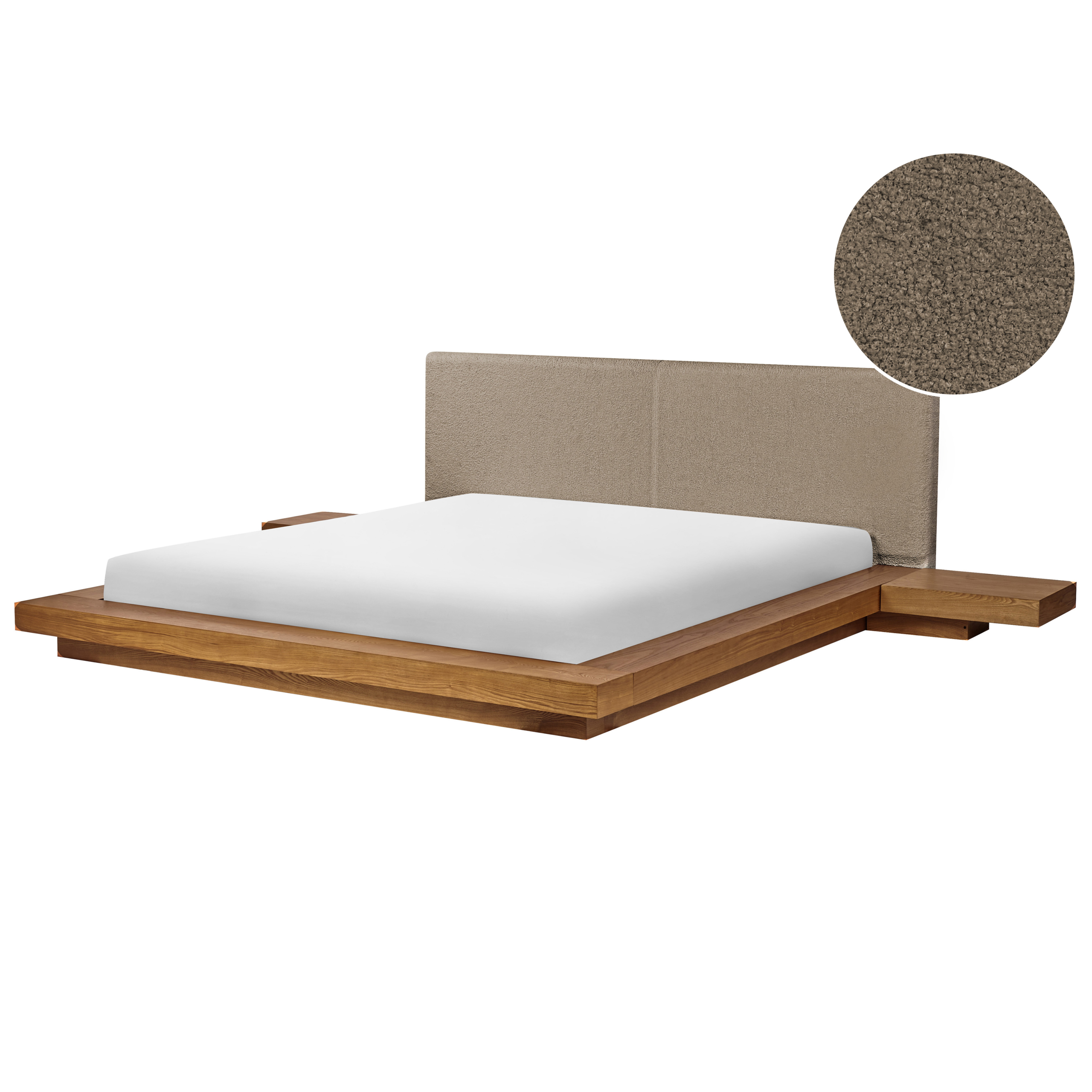 Vattensäng Bouclé ZEN 180 x 200 cm Naturlig askfanér