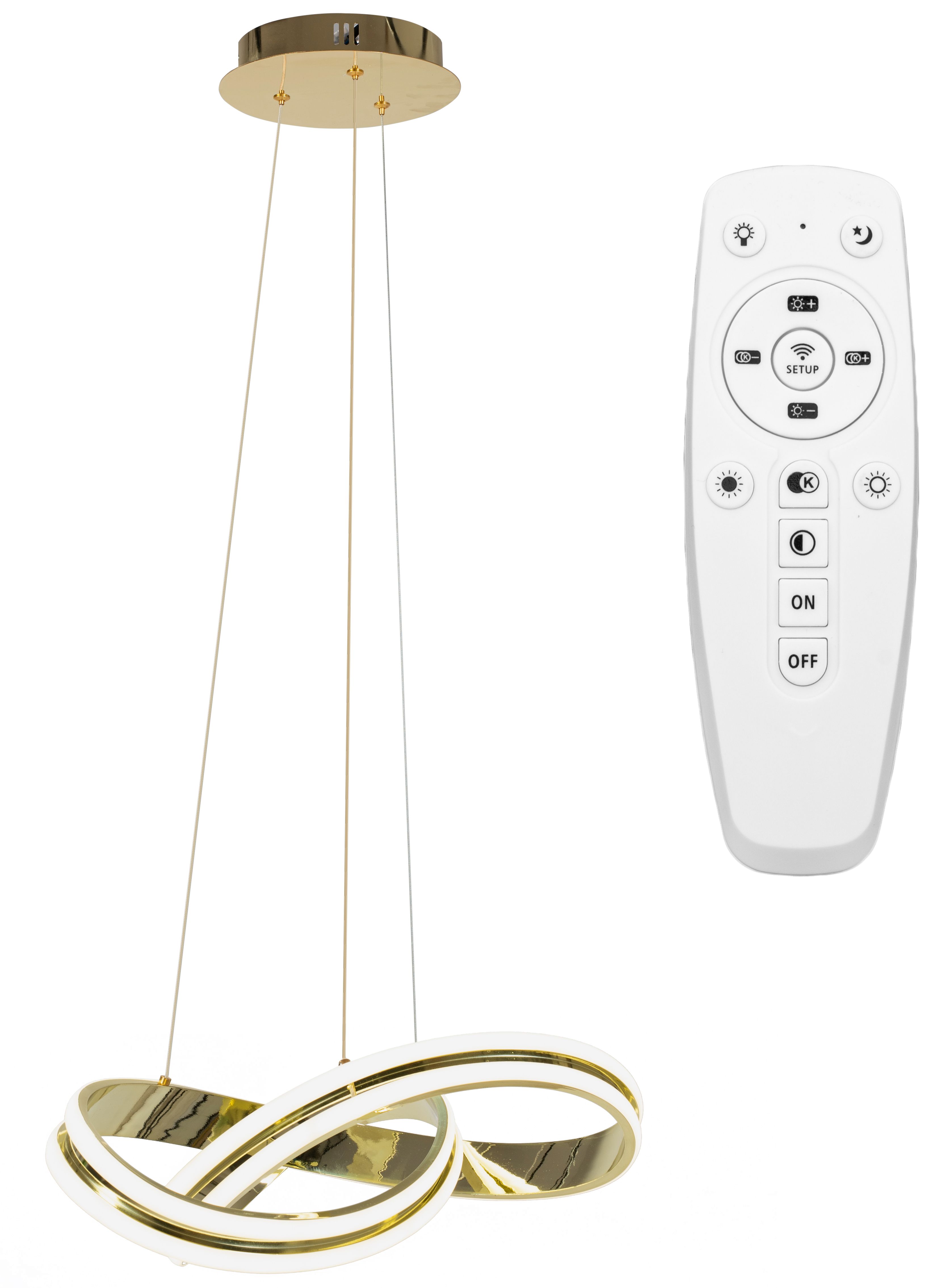TOOLIGHT hängande taklampa LED APP818-CP RING Guld 19x47x70cm