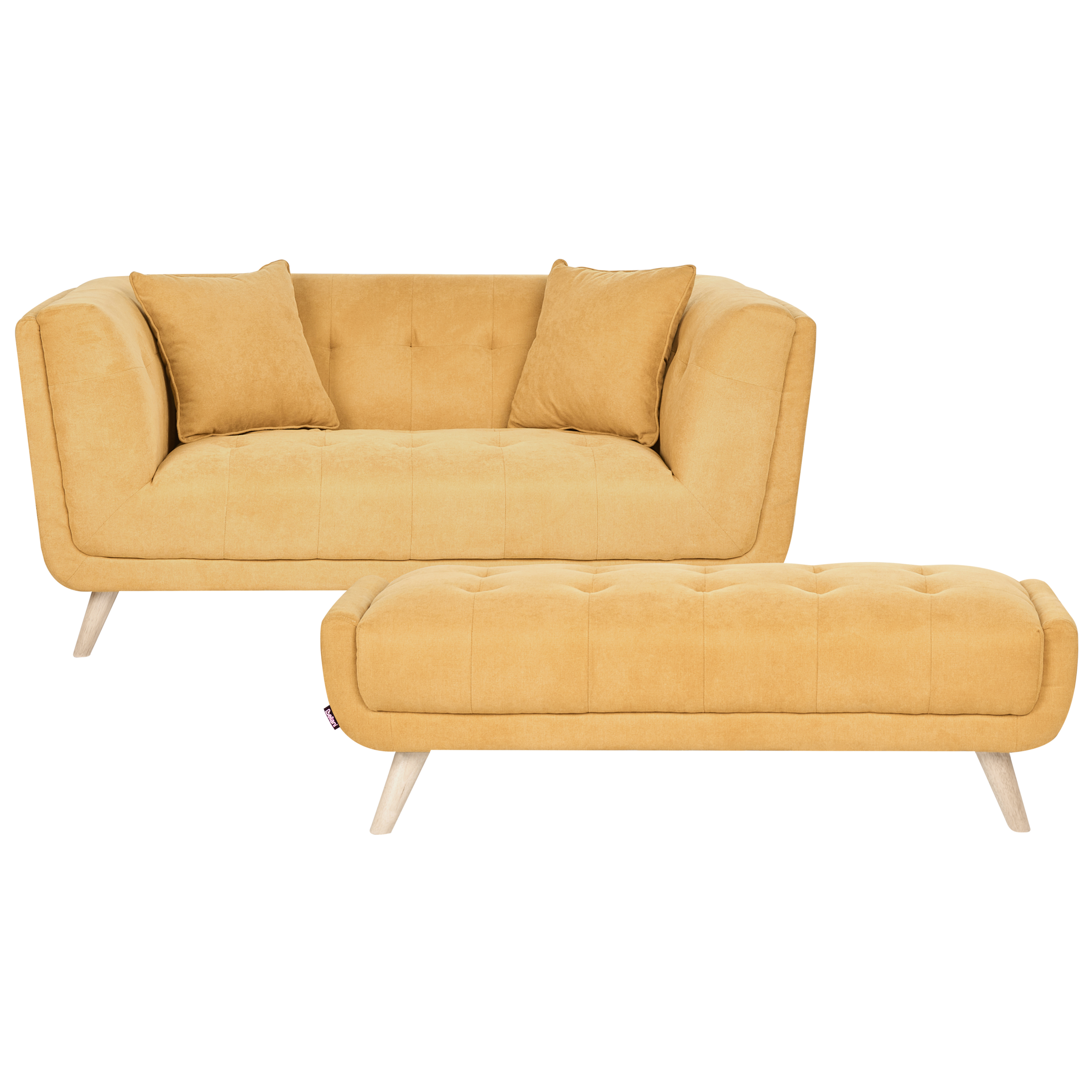 Soffa 2-sits HABO med fotpall Senapsgul
