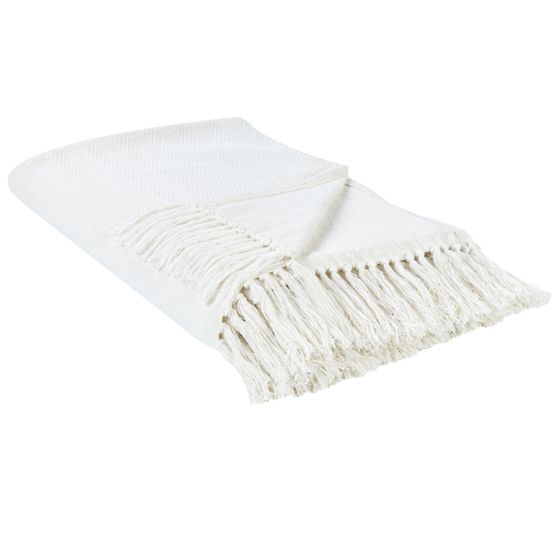 Pläd AMPARA Bomull 220 x 240 cm Off-White