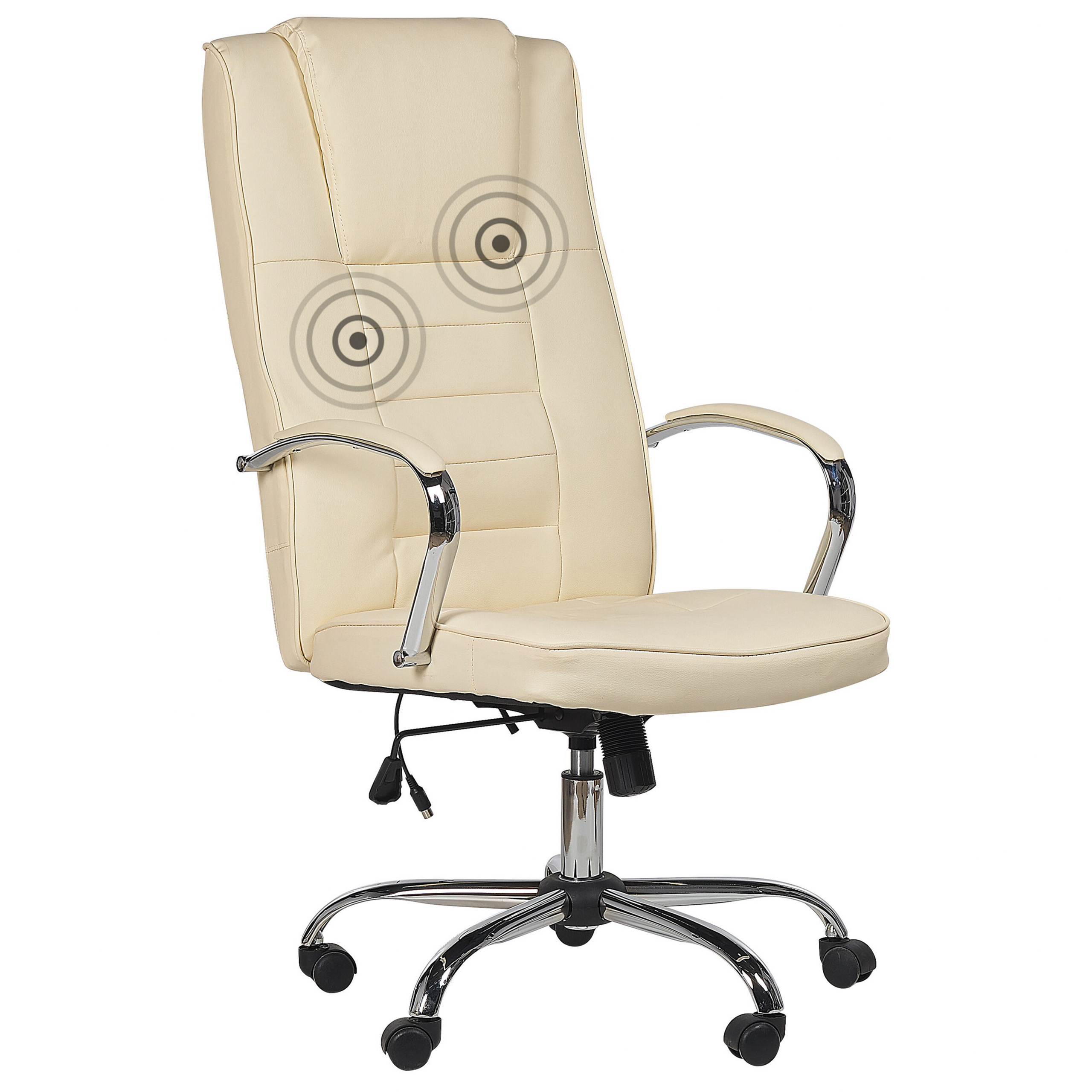Massagestol med uppvärmning GRANDEUR Konstläder Beige