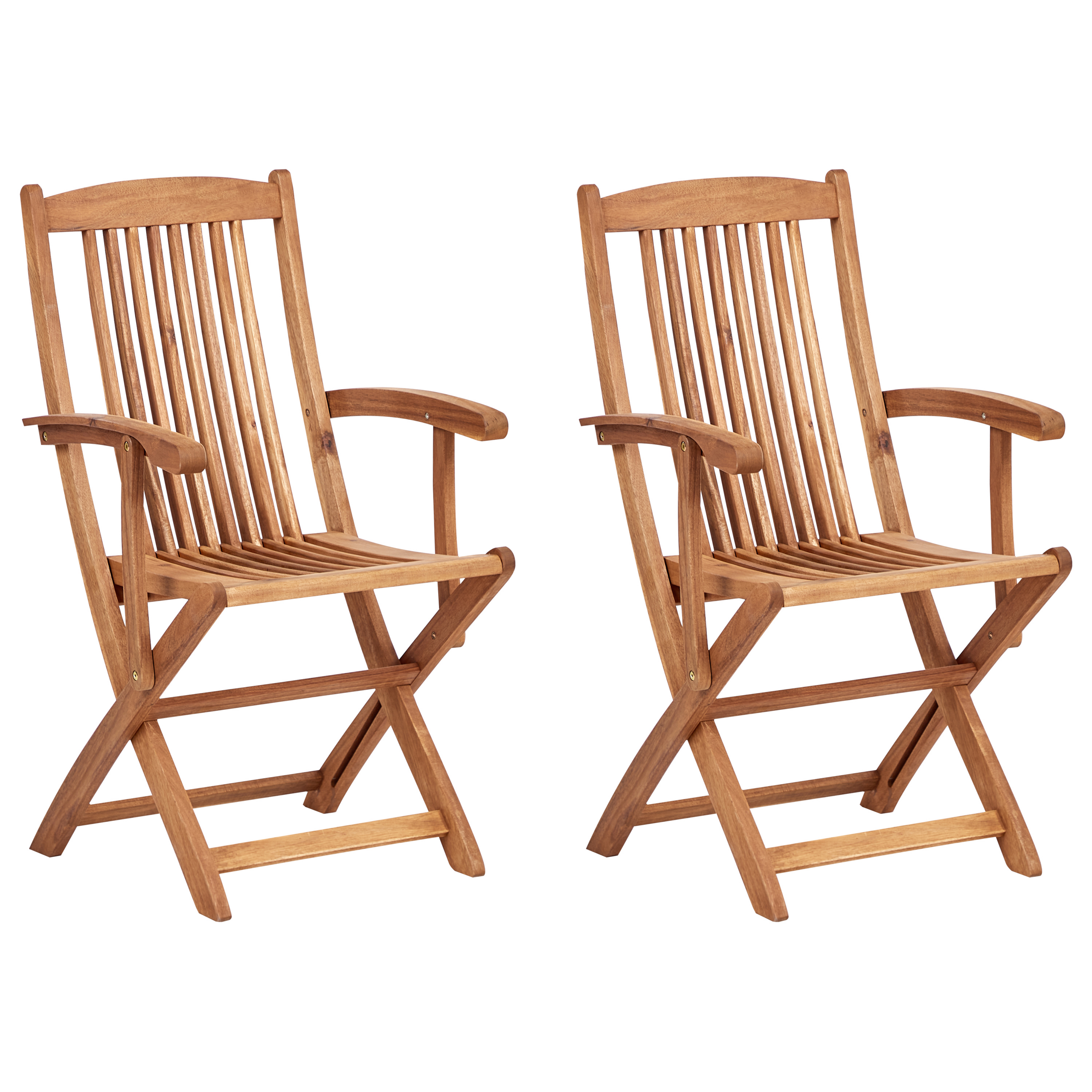 Set med 2 trädgårdsstolar MAUI II Akaciaträ Ljusbrun