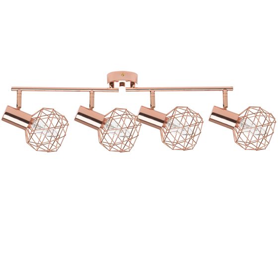 Spotlight med 4 lampor CHENAB Justerbar Metall Koppar