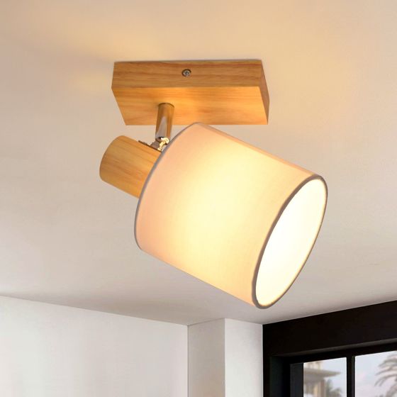 NETTLIFE modern träspotlight för vägghall, 350° vridbar, E14, MAX. 40W, för vardagsrum, sovrum, kök (glödlampa ingår ej)