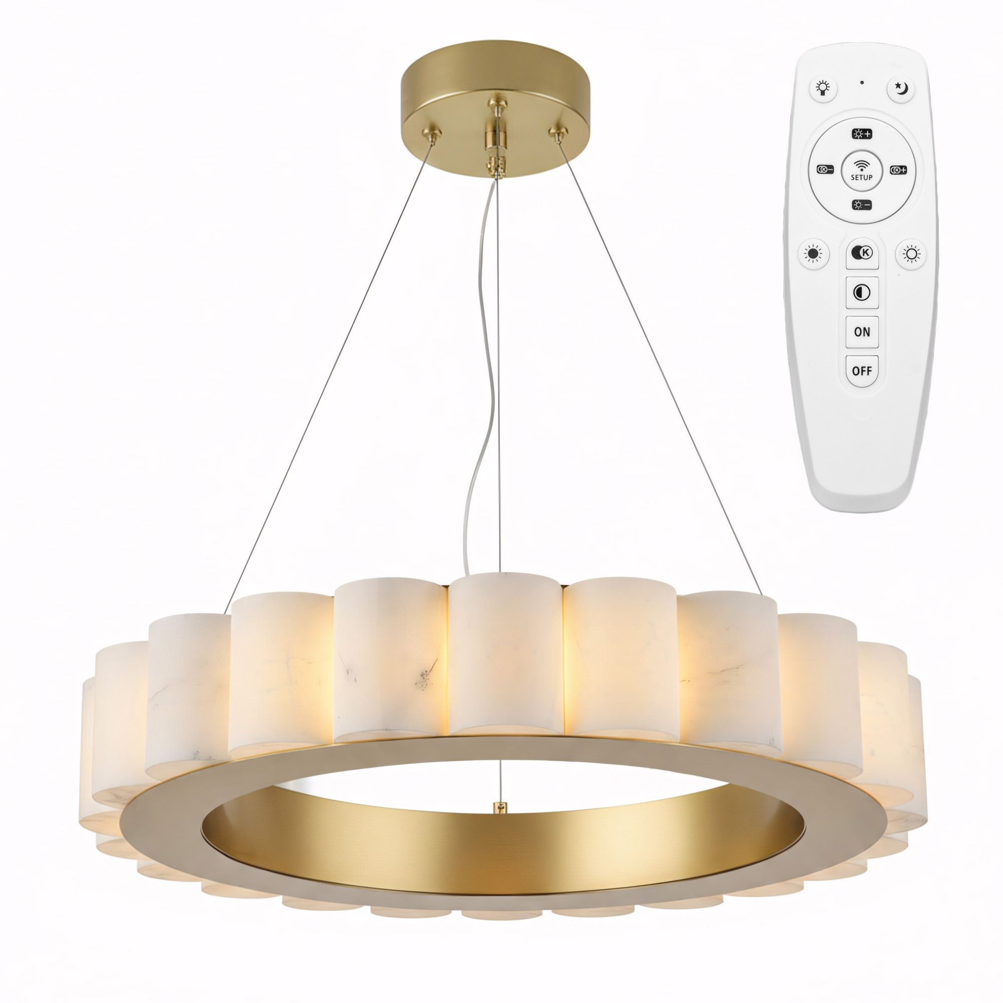 TOOLIGHT hängande taklampa APP1801-CP LED Borstat guld 48x48x115cm