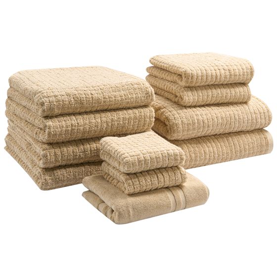 Set med 11 handdukar ATAI Bomull Beige