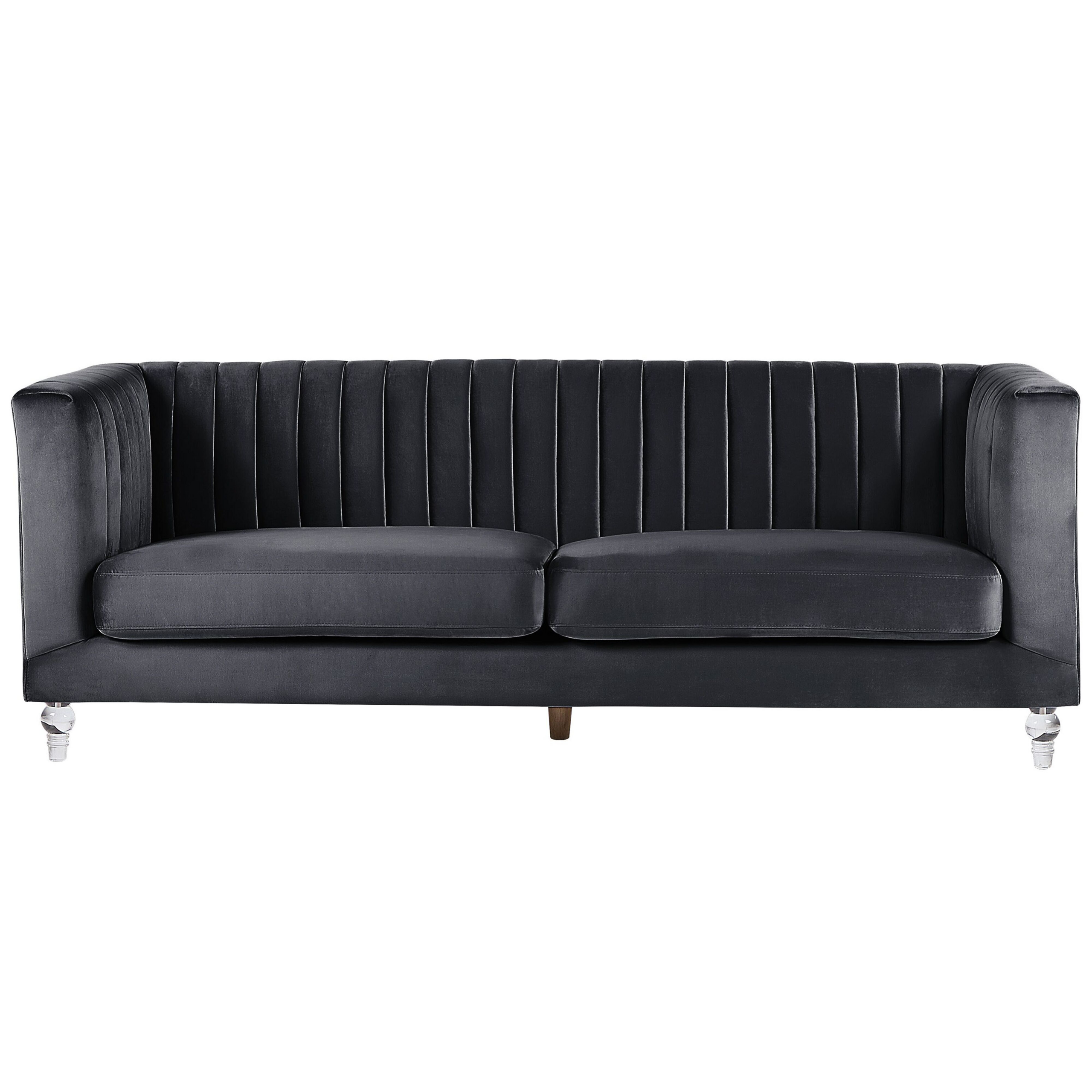 Soffa 3-sits ARVIKA Sammet Svart