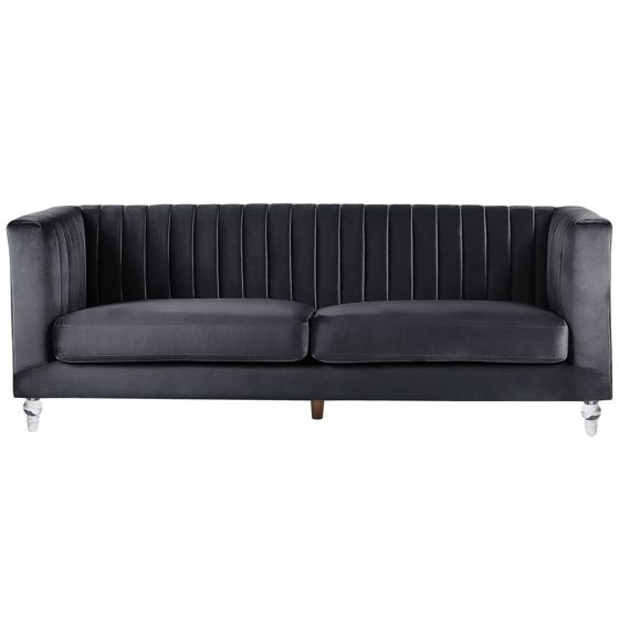 Soffa 3-sits ARVIKA Sammet Svart
