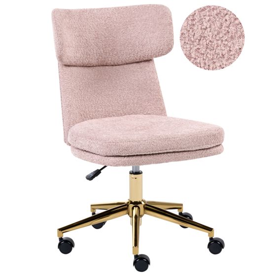 Skrivbordsstol GRANBY Bouclé Pastellrosa