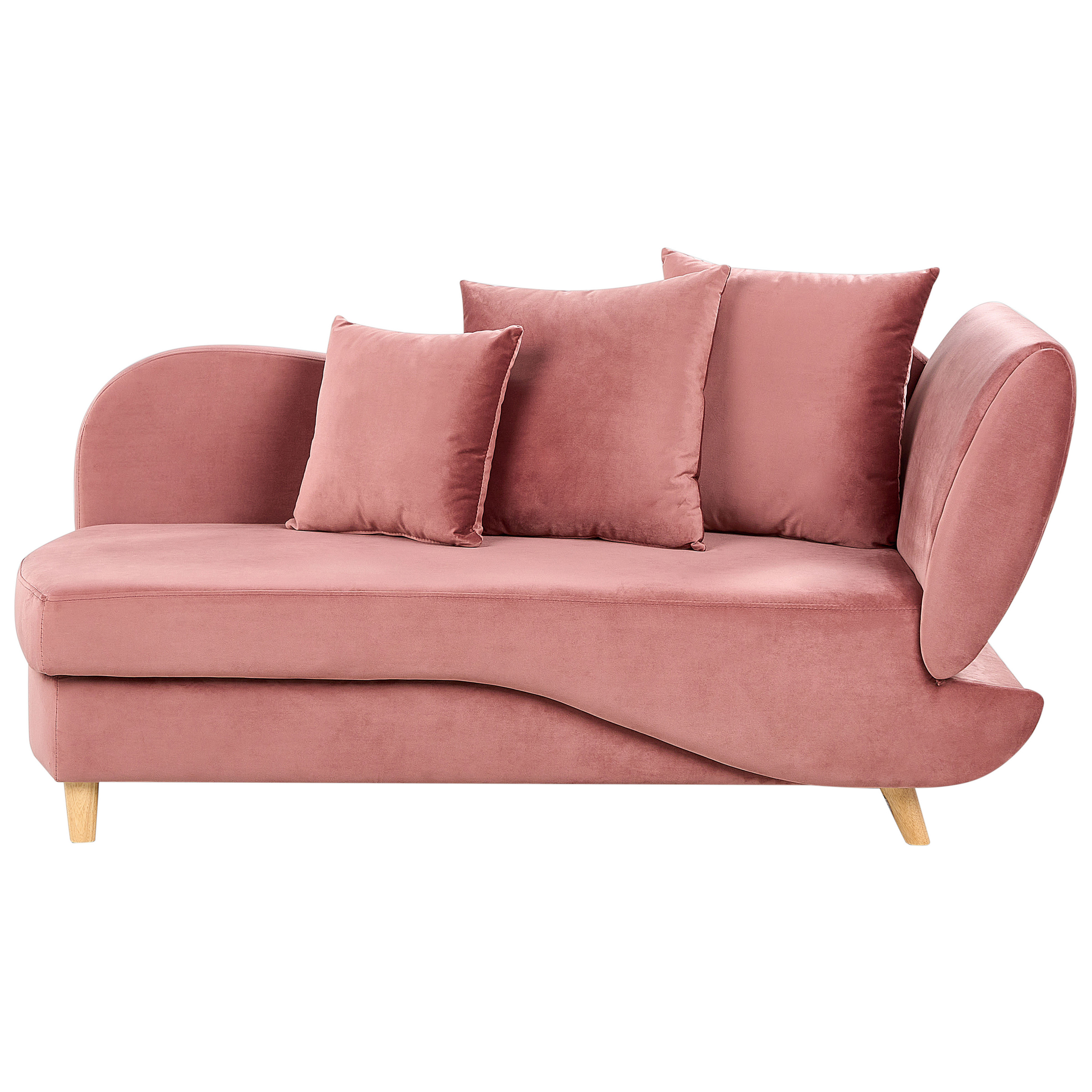 Högervänd schäslong MERI med förvaring Sammet Rosa