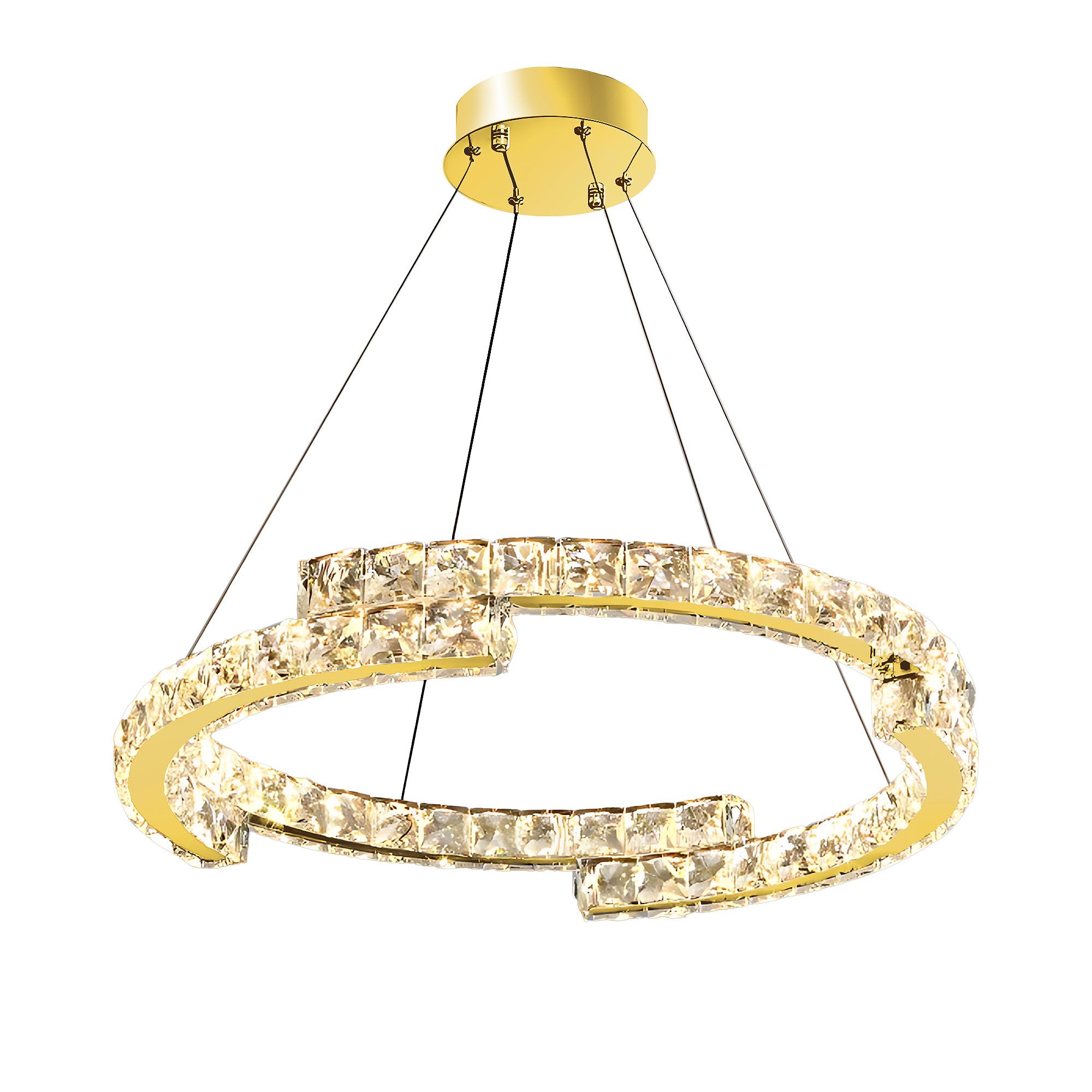 TOOLIGHT hängande taklampa APP1771-CP 60cm LED Guld 60x60x95cm