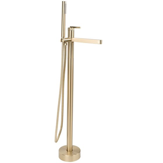 REA golvstående badkarsblandare JS-F7037BG , Borstat guld, 16x24,7x108cm