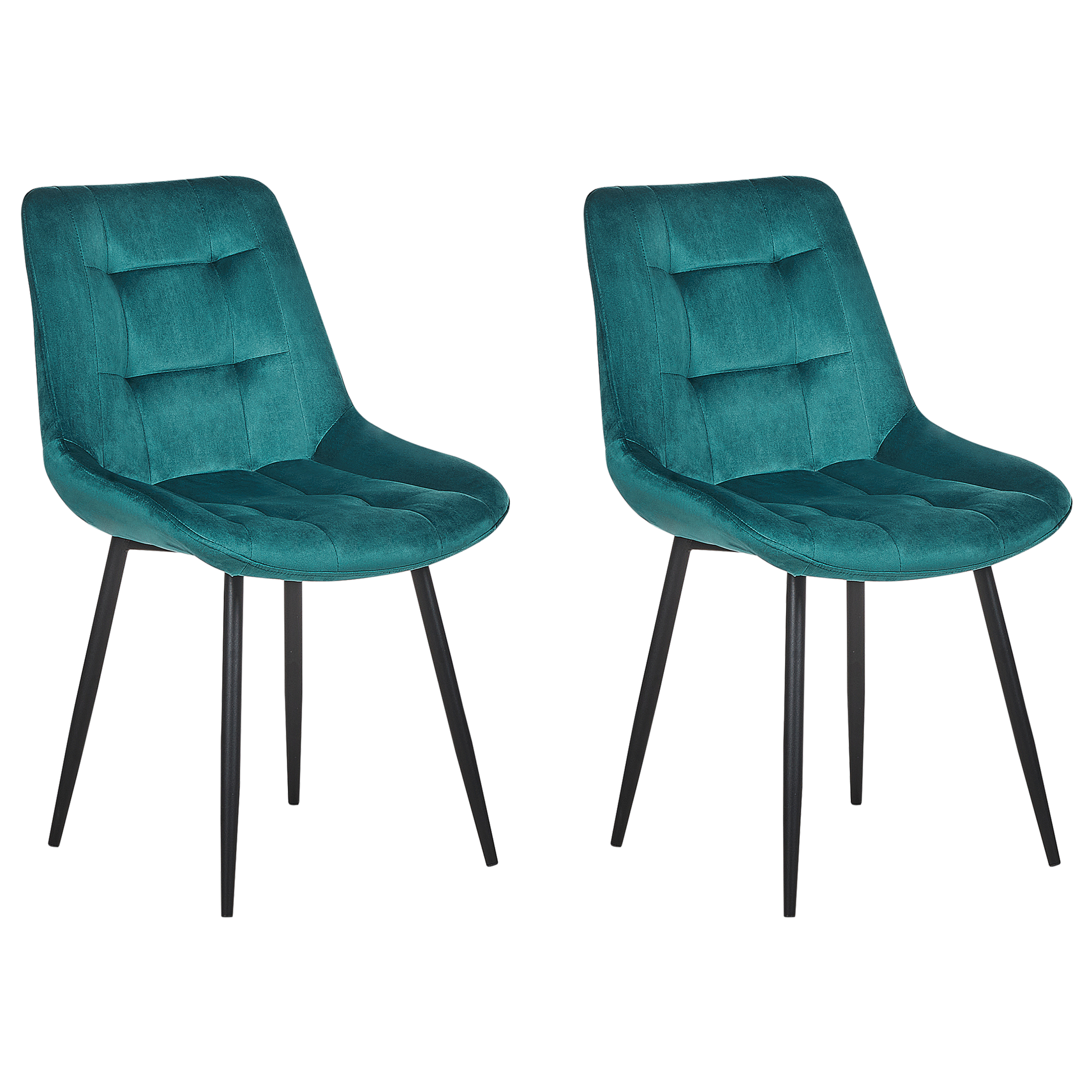 Set med 2 matstolar MELROSE Sammet Turkos