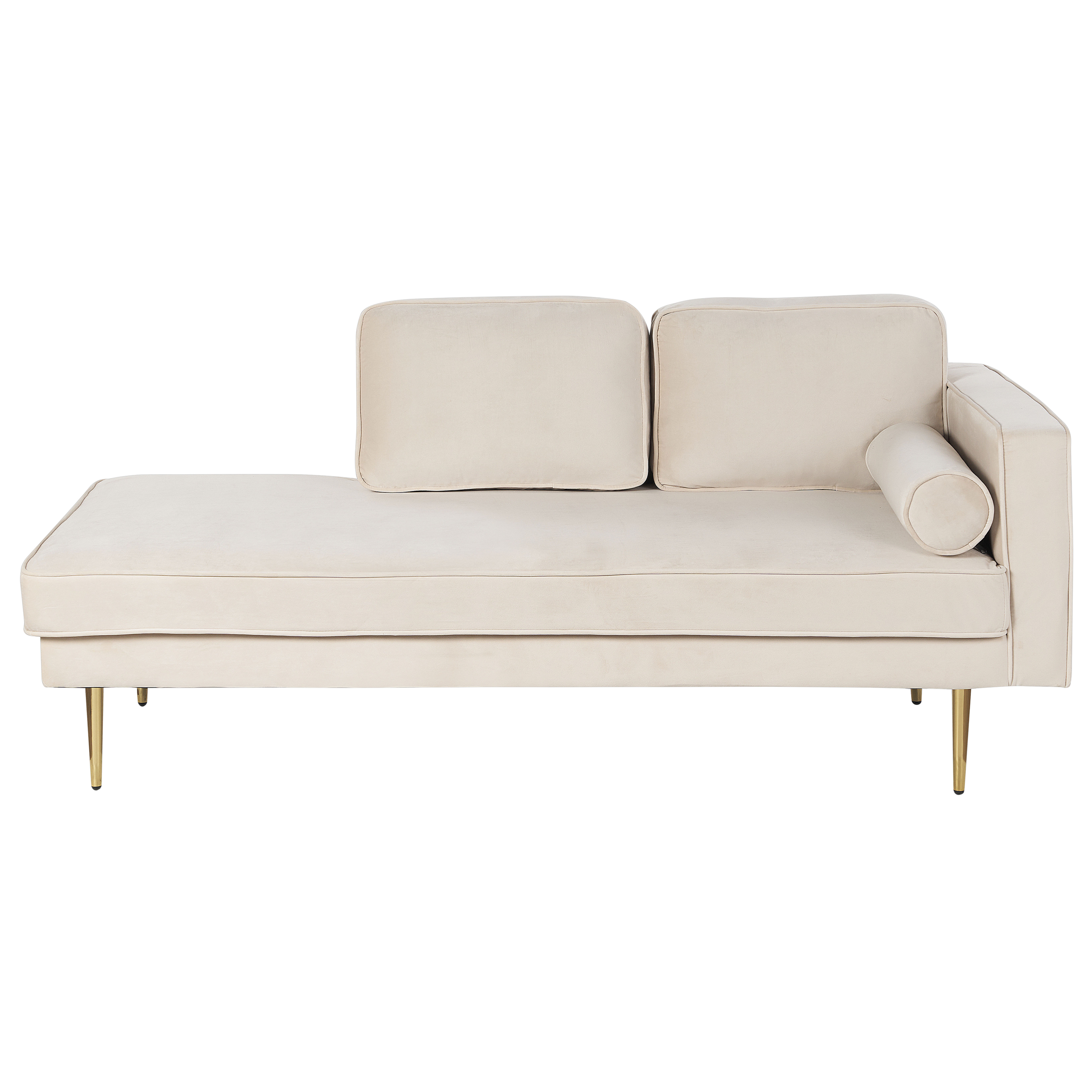Högervänd schäslong MIRAMAS Sammet Beige