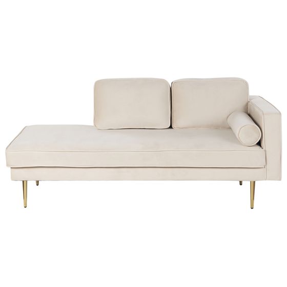 Högervänd schäslong MIRAMAS Sammet Beige