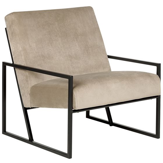 Fåtölj DELARY Sammet Taupe