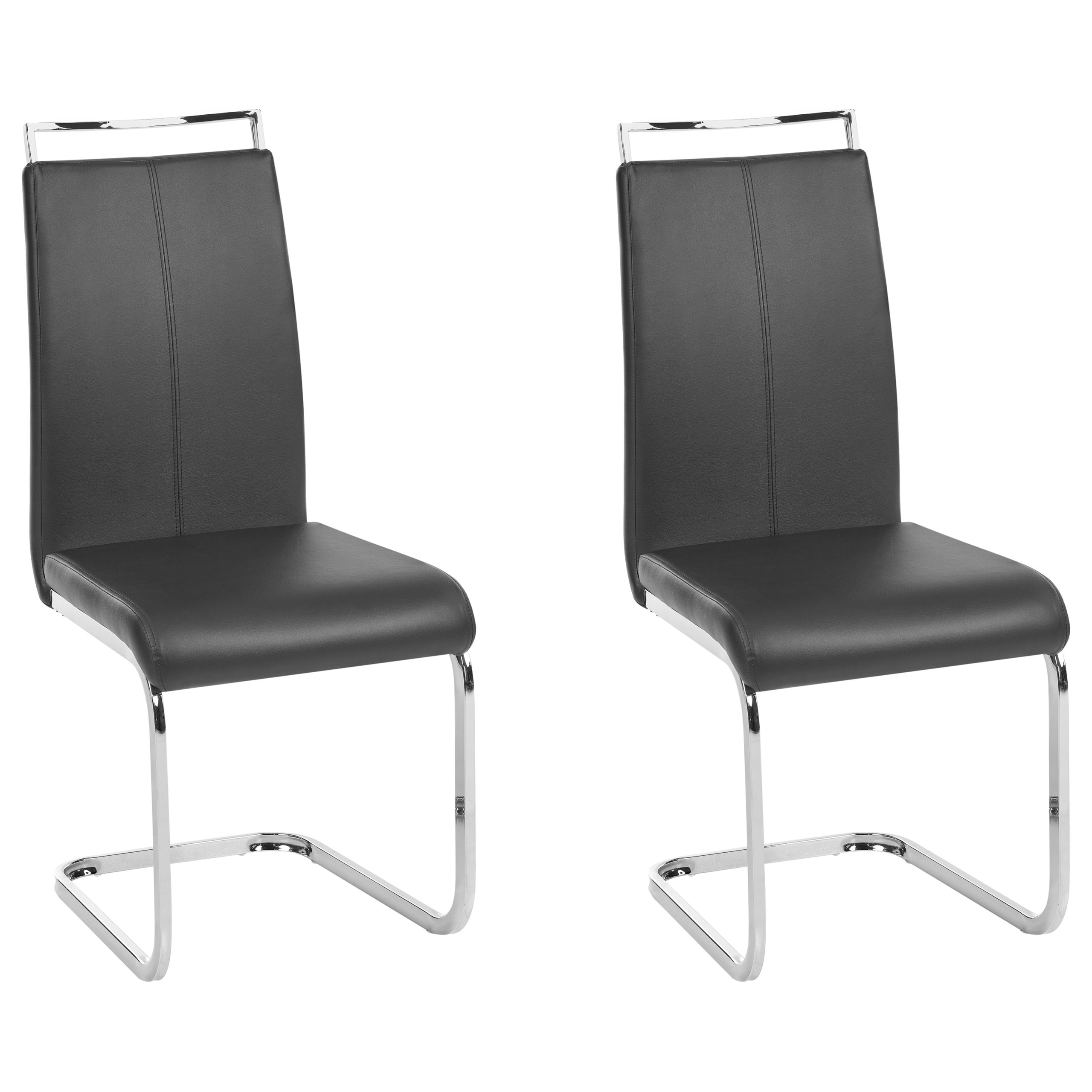 Set med 2 matstolar GREEDIN Konstläder Svart