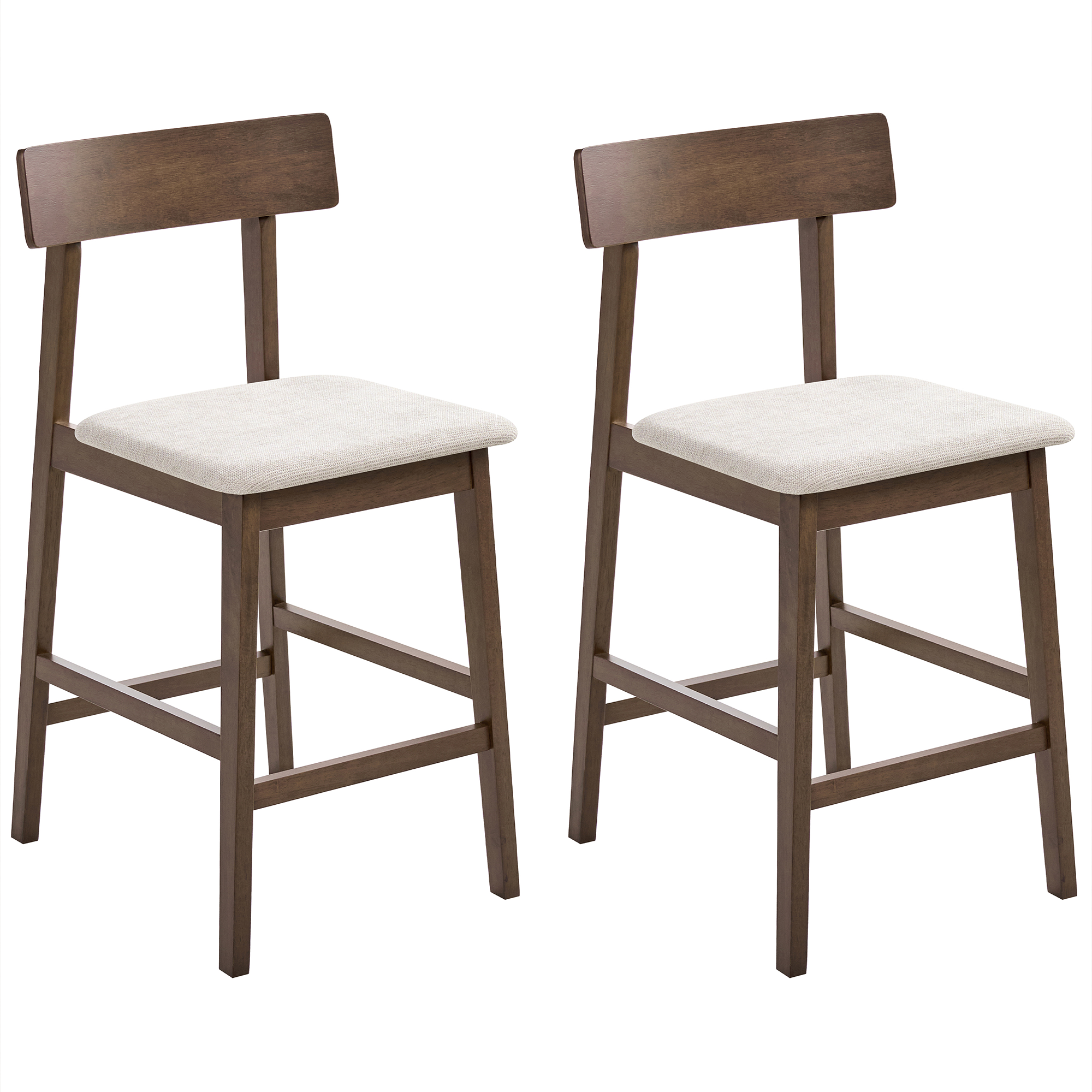 Set med 2 barstolar ISANTI Trä Mörkbrun/ Taupe