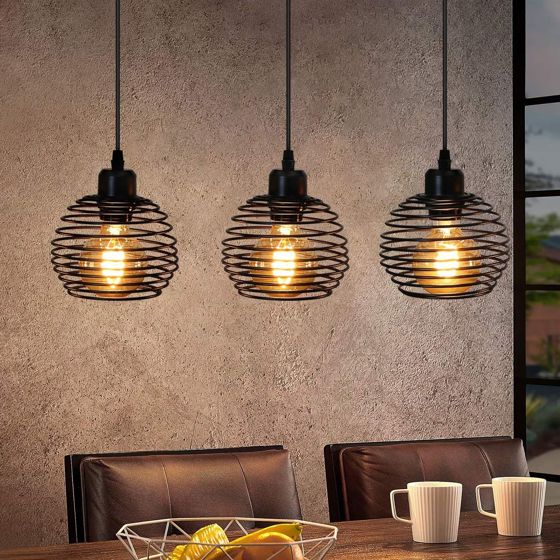NETTLIFE Vintage, svart, bordslampa, E27, bordslampa, matrumslampa, retro, industriellt kök