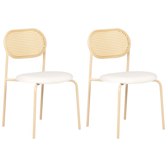 Set med 2 matstolar ADAVER Metall Ljusbrun