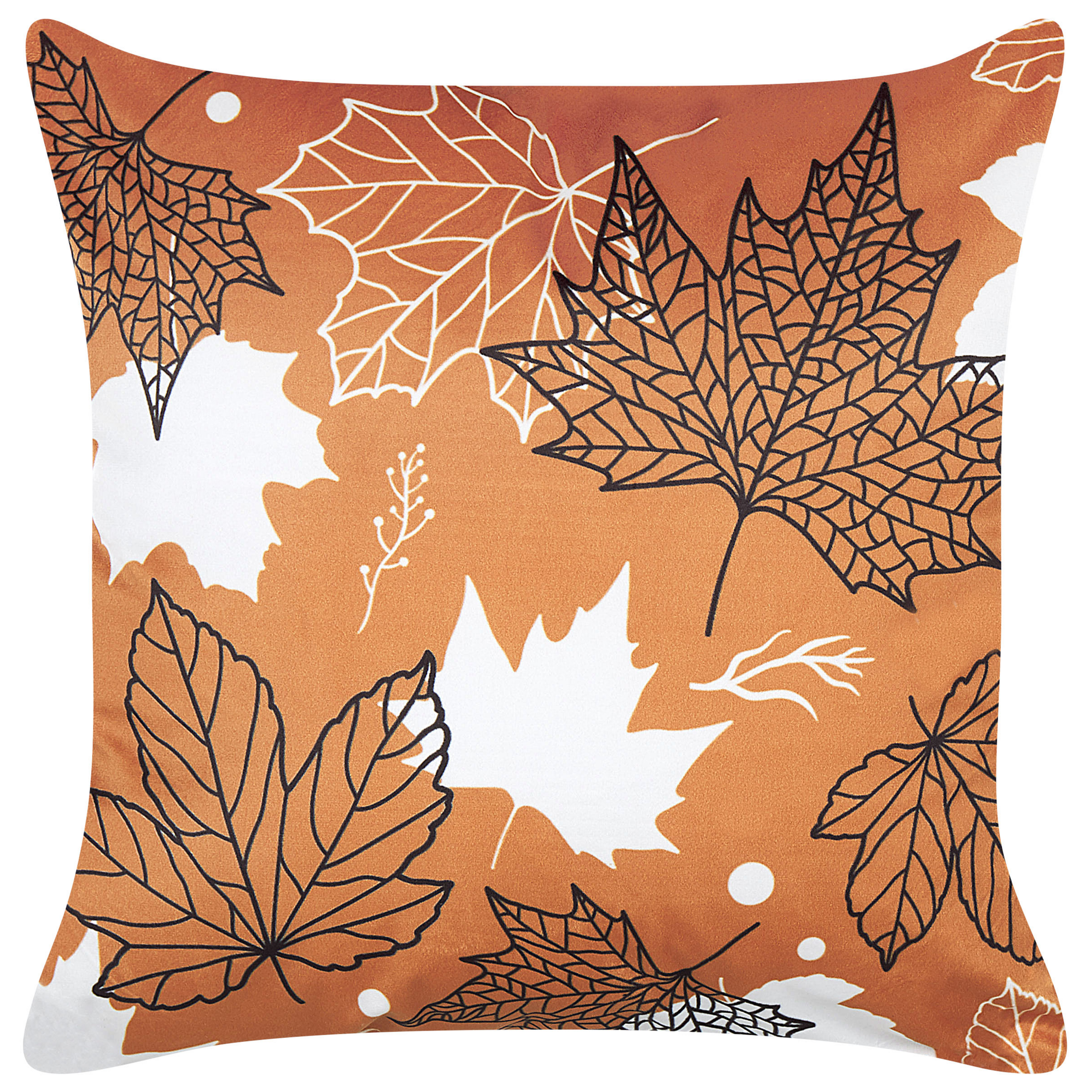 Prydnadskudde POINSETTIA 45 x 45 cm Sammet Orange Växtmotiv