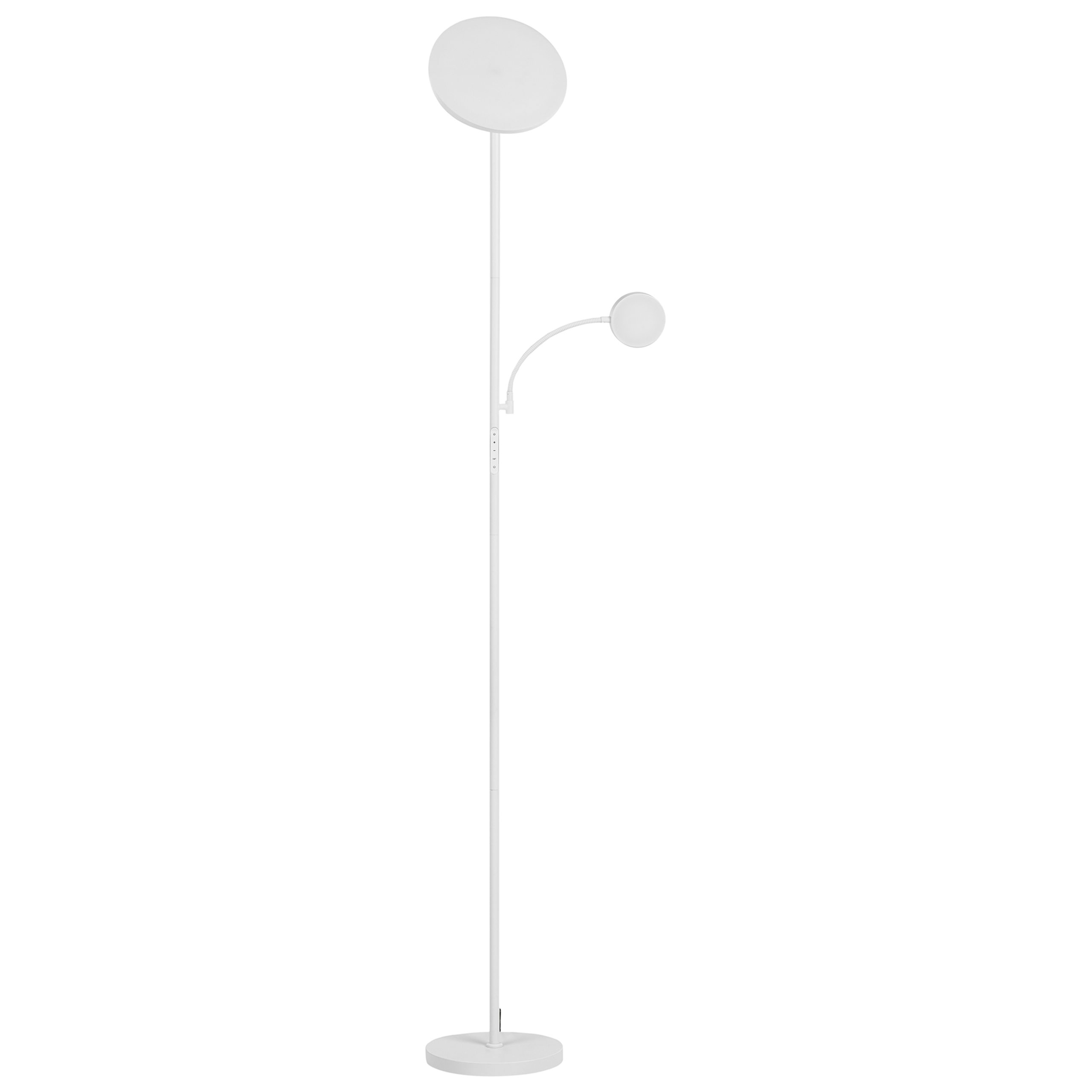 LED-golvlampa ESKALDE  med fjärrkontroll med dimmer Metall Vit