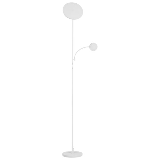 LED-golvlampa ESKALDE med fjärrkontroll med dimmer Metall Vit