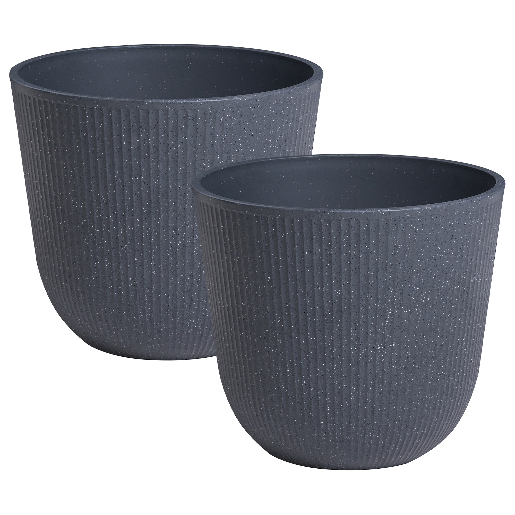 Set med 2 växtkrukor DRABA 44 cm Svart