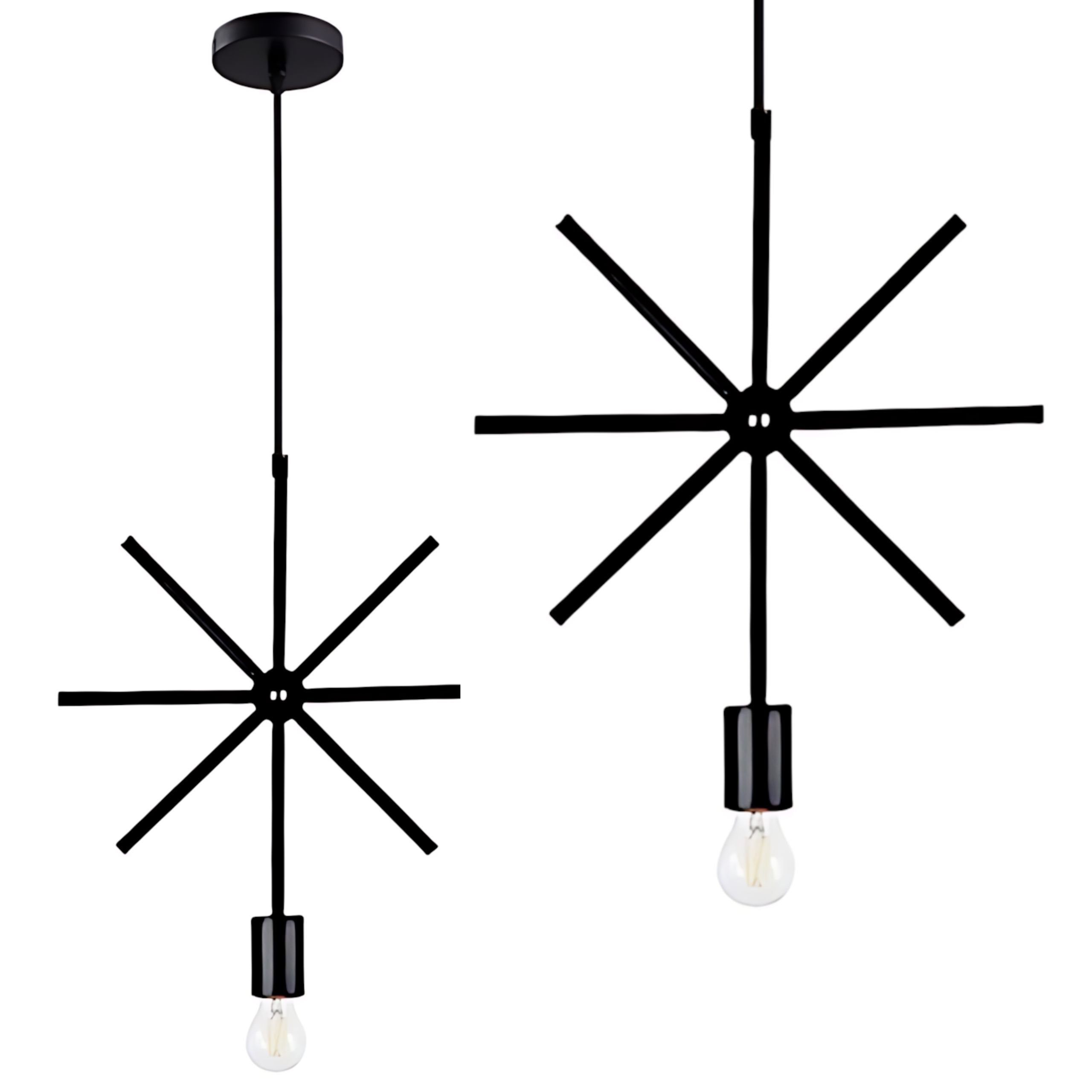 TOOLIGHT hängande taklampa LE-02 STAR Svart 100x32x100cm