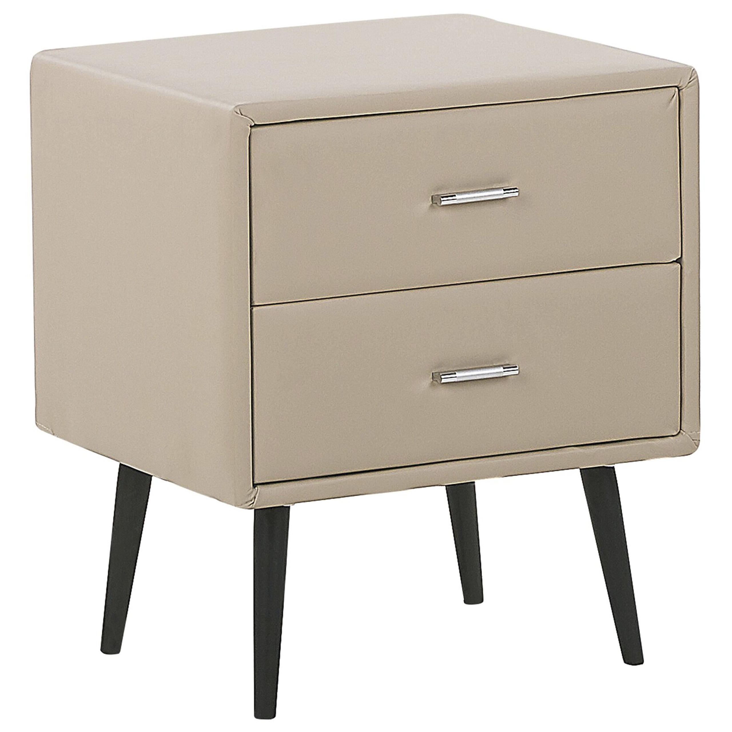 Sängbord med 2 förvaringslådor ESSONNE Konstläder Beige