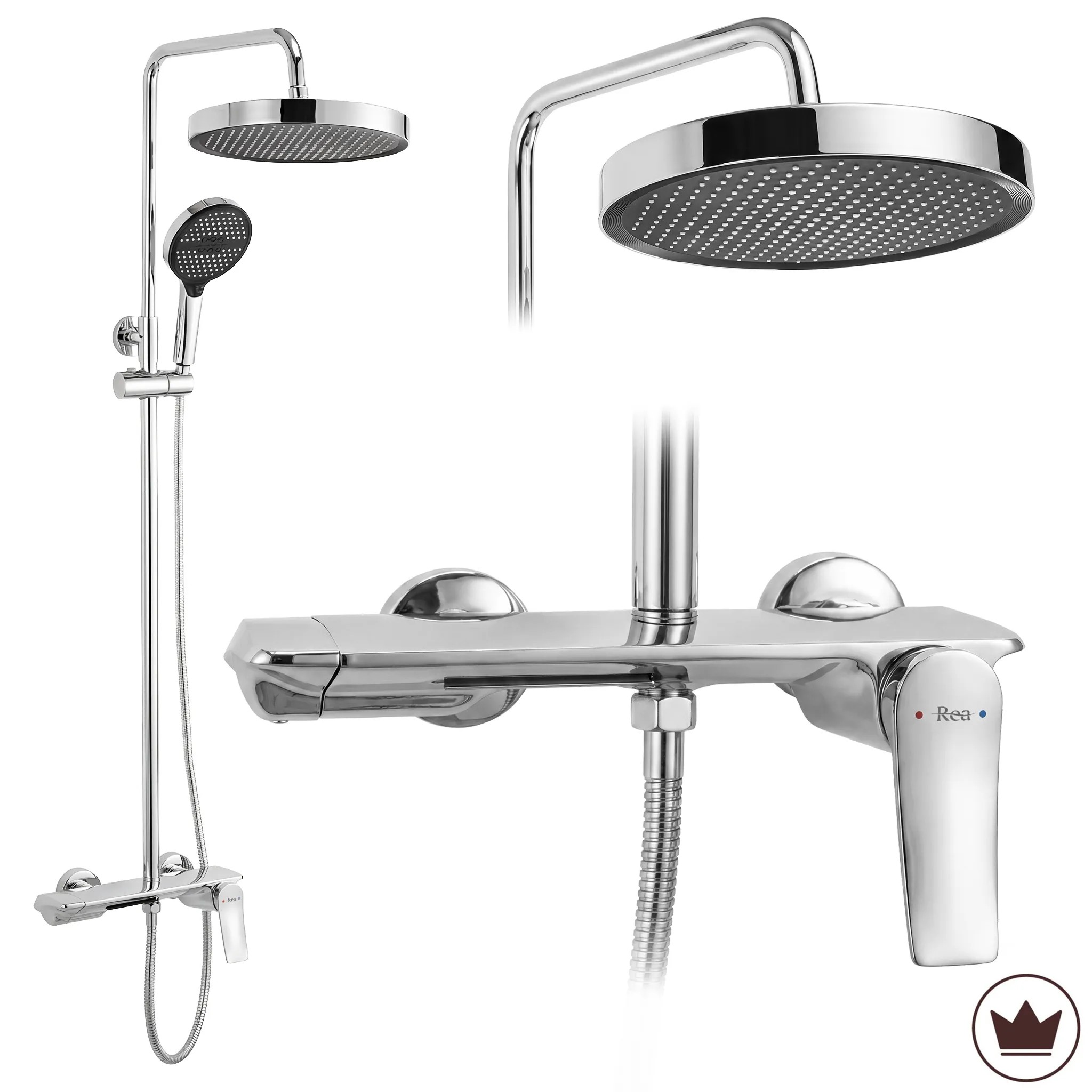 REA Duschset Vision Krom, 14x28x114,5cm