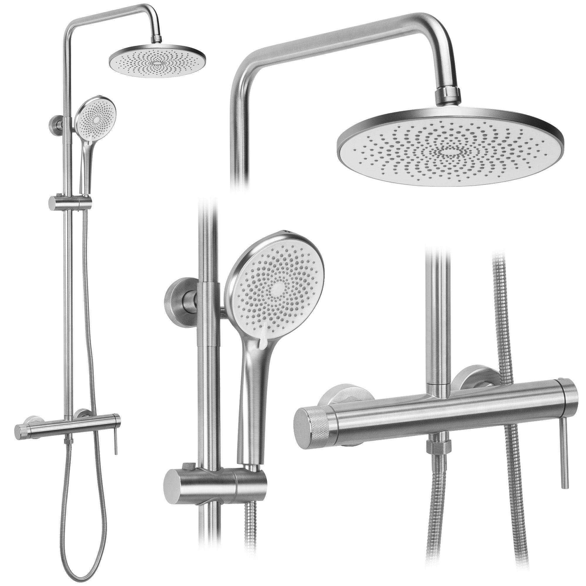 REA Duschset JS-H7023N Borstat Stål, 25x40x18cm