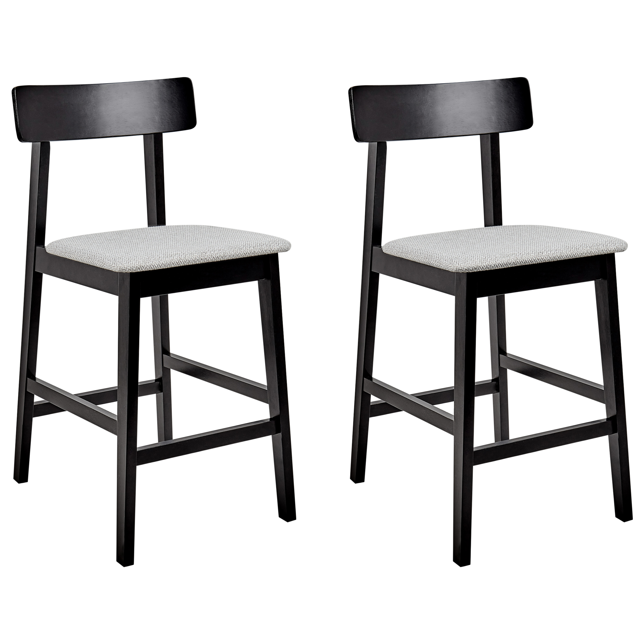 Set med 2 barstolar ISANTI Trä Svart/ Grå