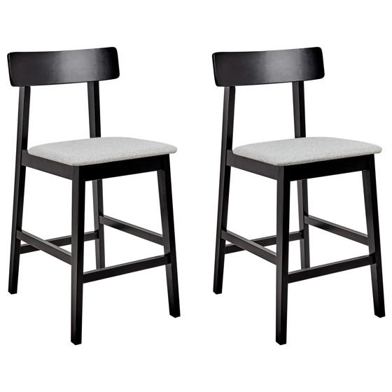 Set med 2 barstolar ISANTI Trä Svart/ Grå
