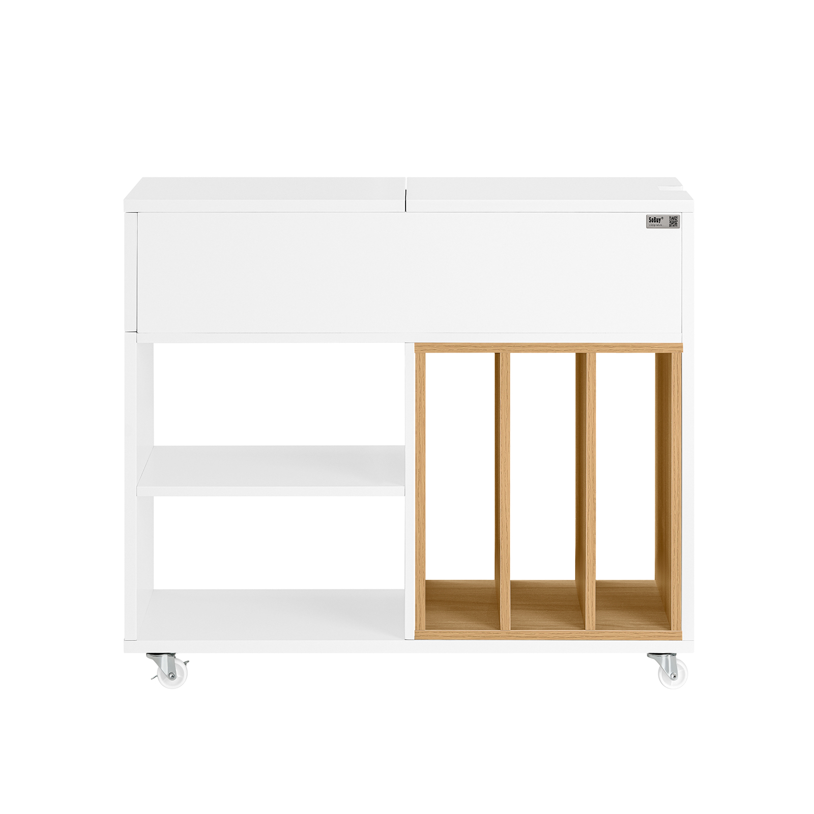 SoBuy Cafébord Laptopbord Sidobord Skrivarbord Skrivarstativ Dokumentskåp FBT134-W