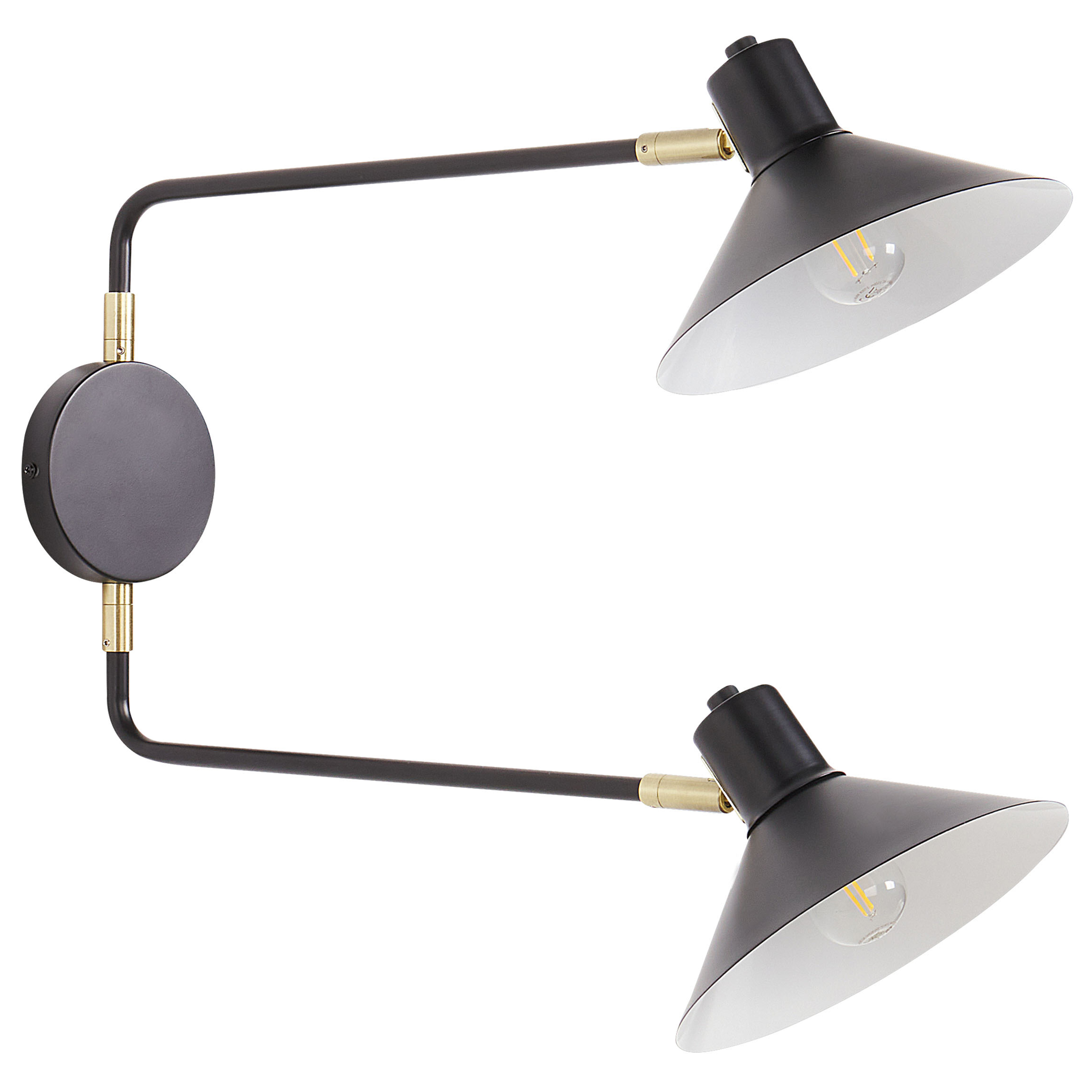 Vägglampa KADASSA Justerbar Metall Svart