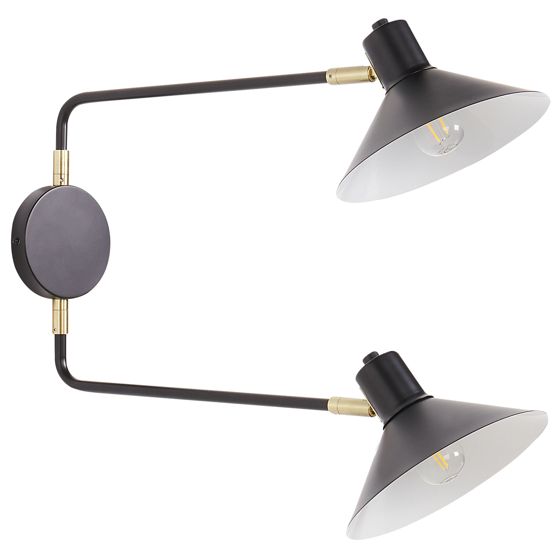Vägglampa KADASSA Justerbar Metall Svart