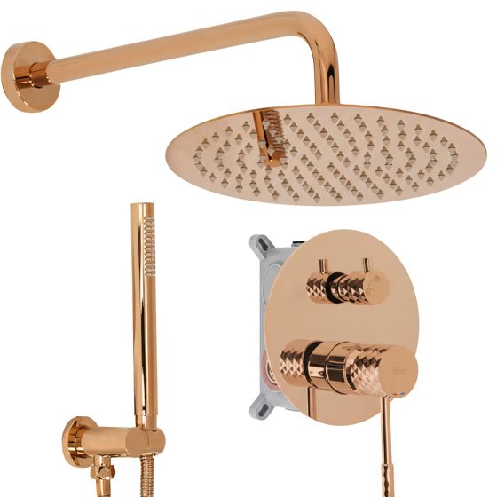 REA Inbyggt Duschset Lungo Koppar, 25x36x16cm