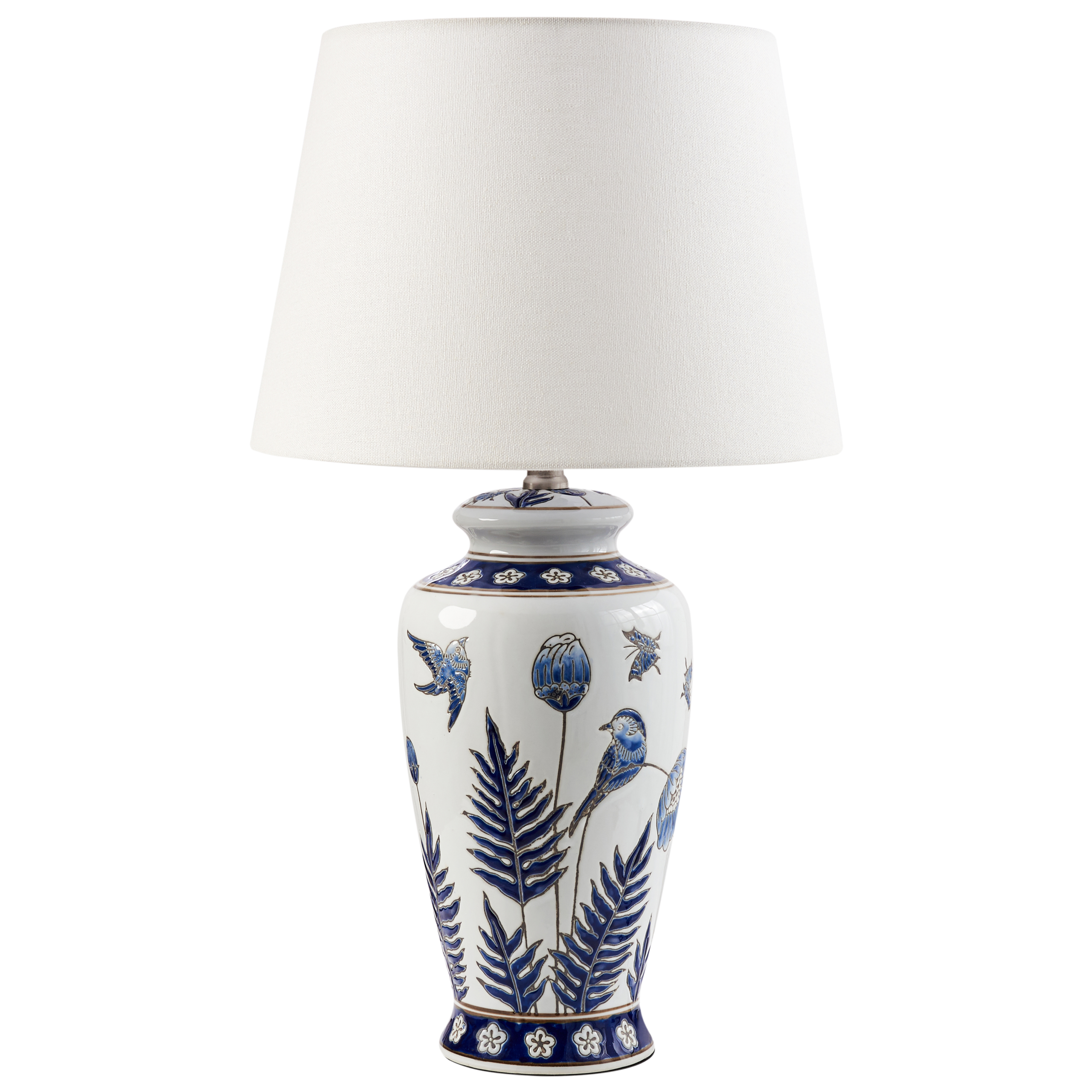 Bordslampa BIJELA Porslin Vit/ Blå