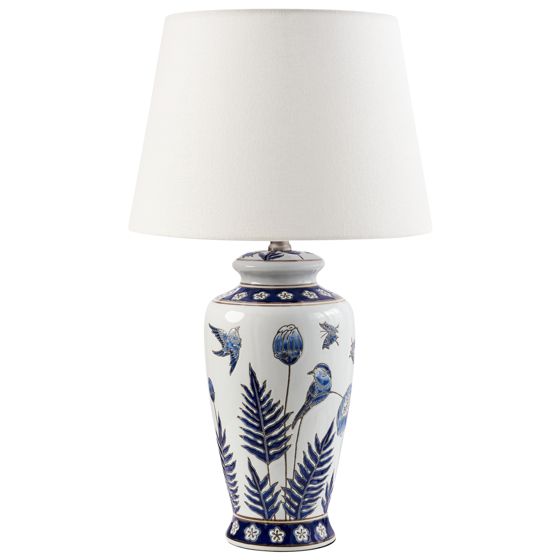 Bordslampa BIJELA Porslin Vit/ Blå