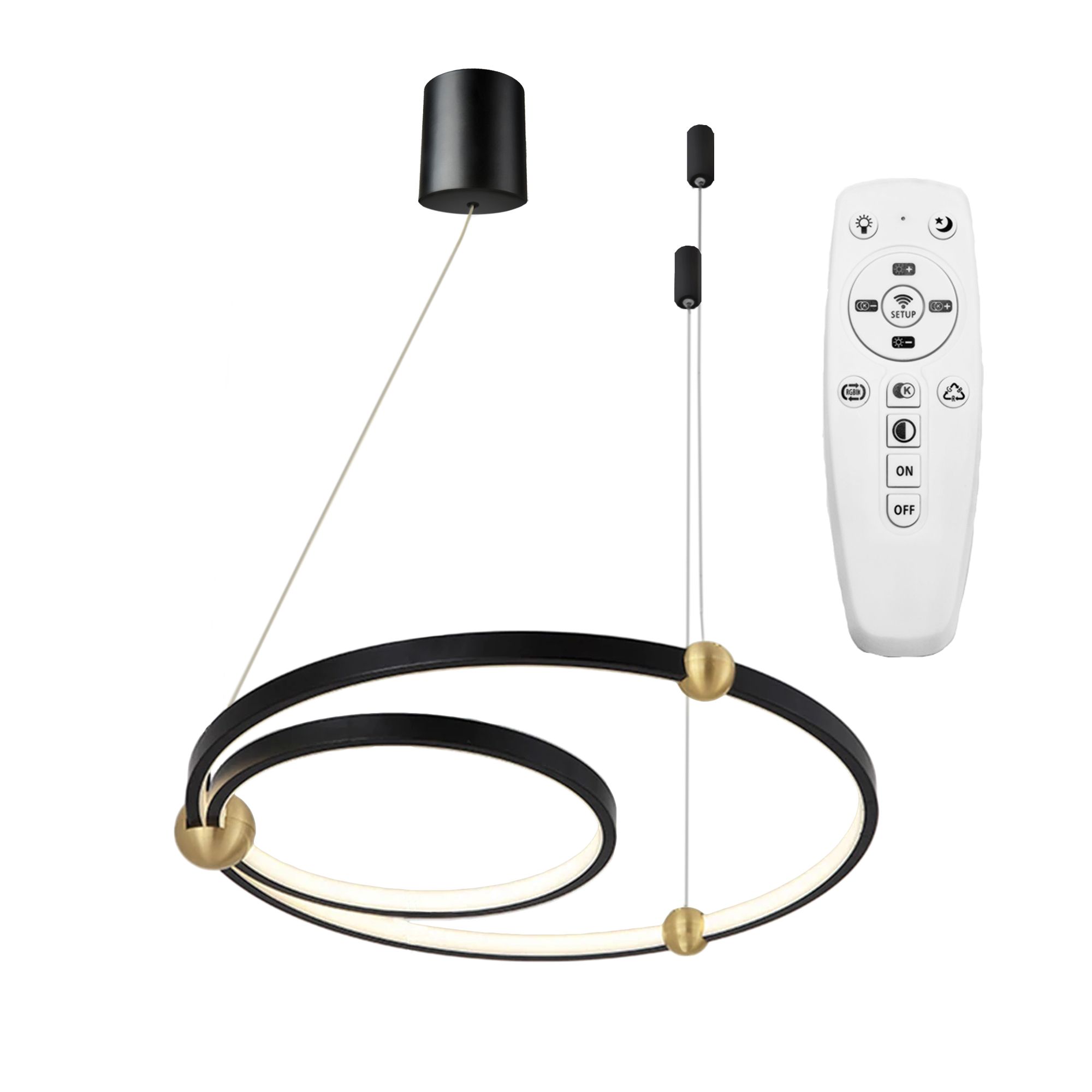 TOOLIGHT hängande taklampa APP692-30-50 LED Svart 50x50x72cm