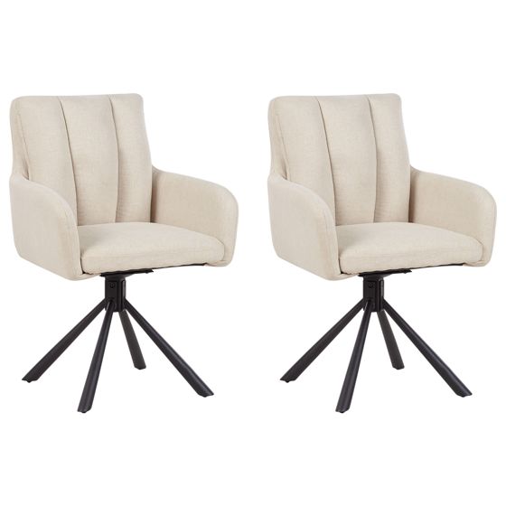 Set med 2 matstolar Vridbar SARDOAL Ljusbeige
